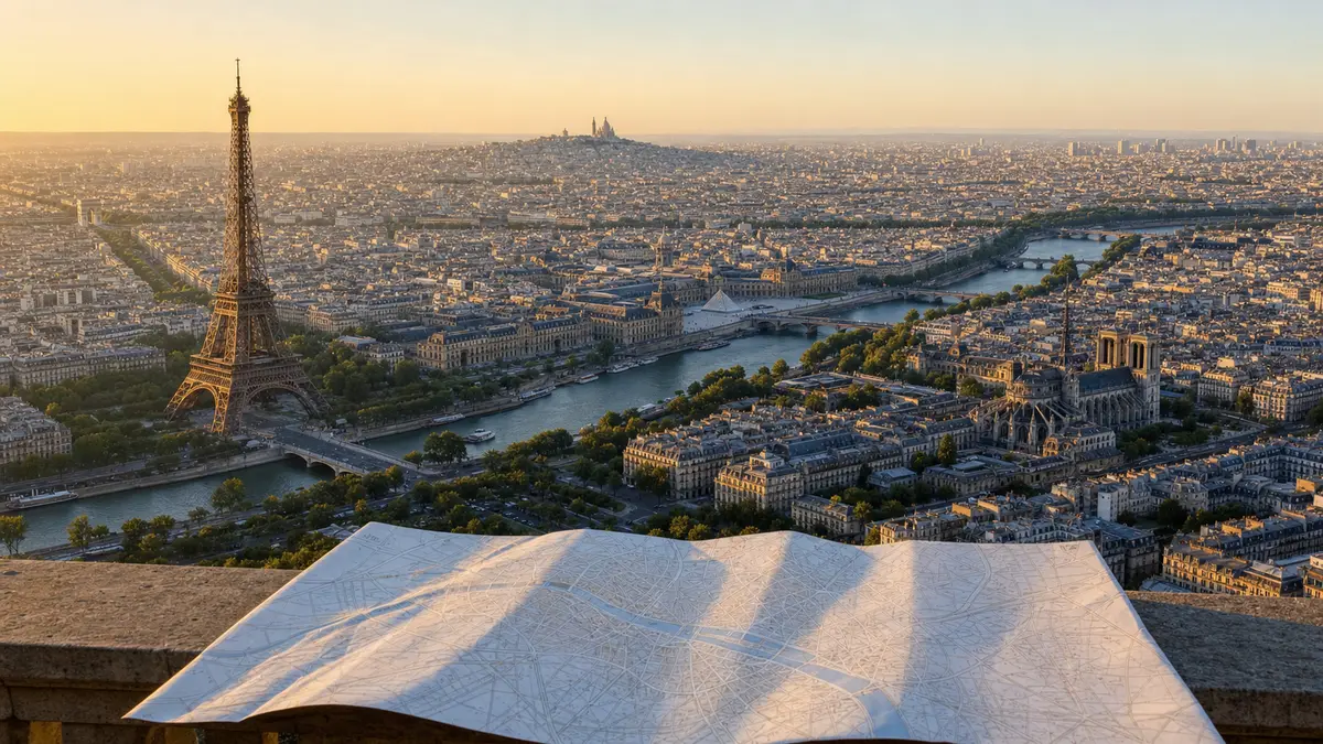 Un plan de Paris accompagne la découverte des 20 arrondissements ; vérifiez sa légende et son contenu avant de l’utiliser pour localiser une rue.