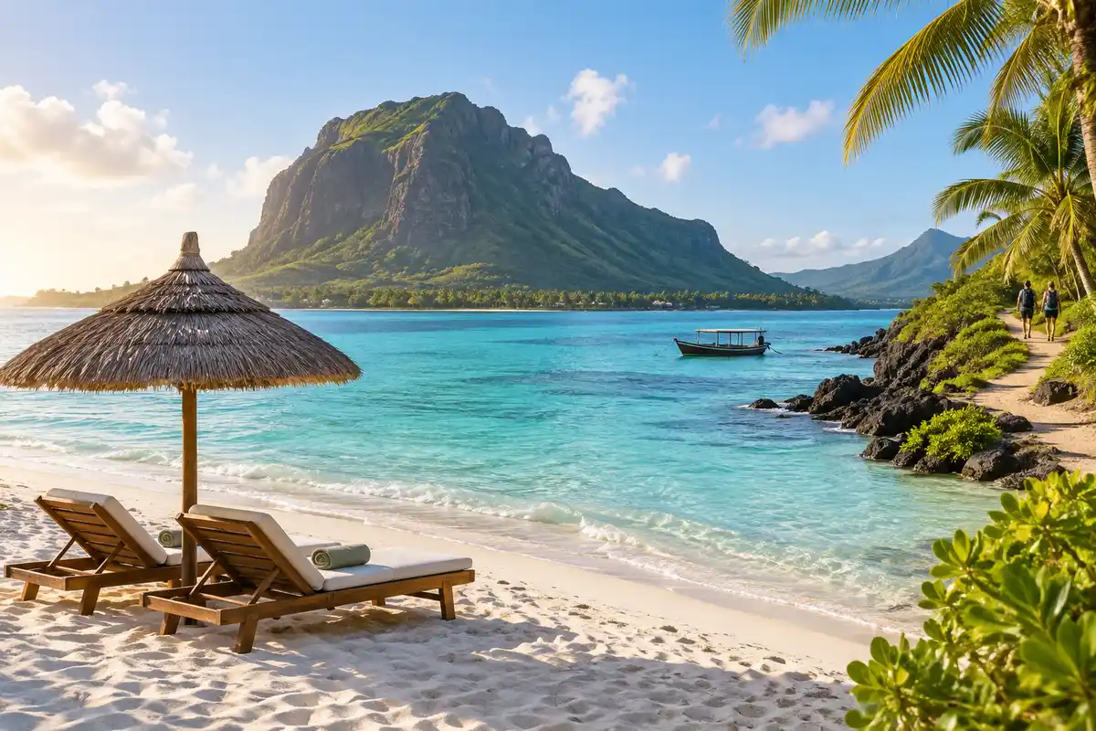 Lagon de l’île Maurice, idéal pour alterner excursion en mer et détente sur la plage